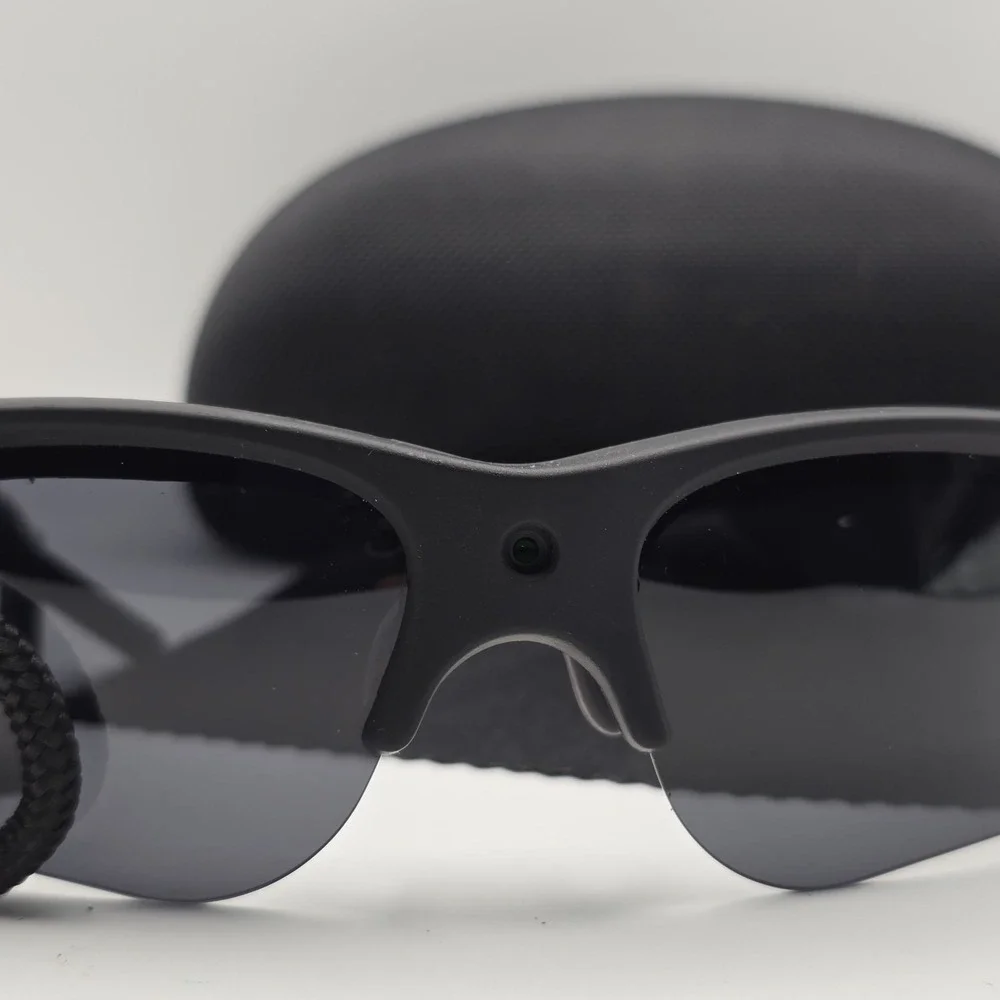 1080P HD Camera Sunglasses Hidden Spy Video Recording Glasses w/ Case & Lanyard